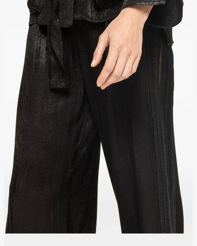 NISSA wide-leg viscose pants - Schwarz Schwarz