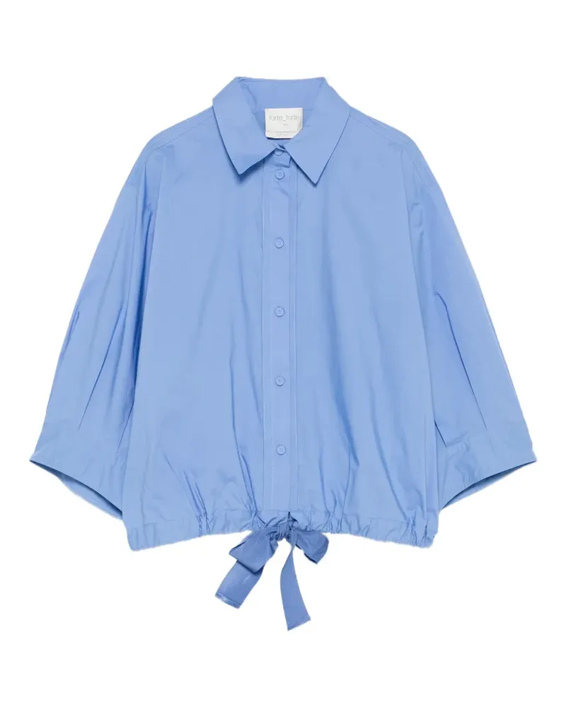 forte_forte bow cotton shirt - Blau Blau