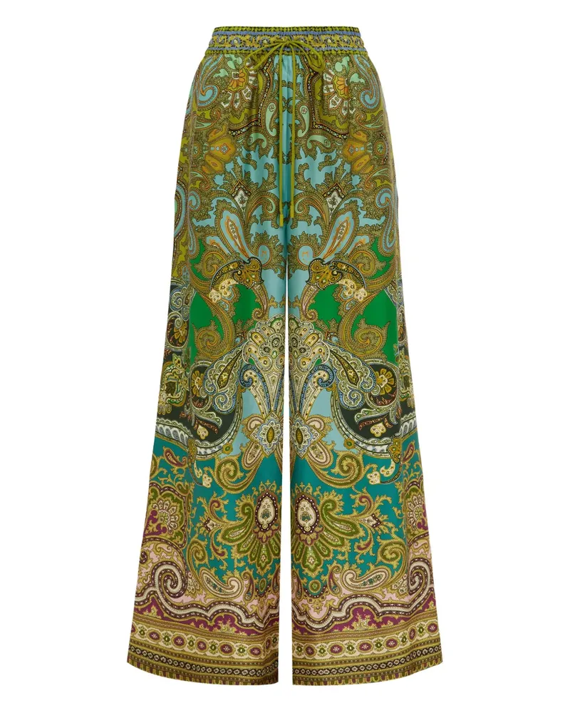 ALEMAIS Clemenza Hose mit Paisley-Print - Grün Grün