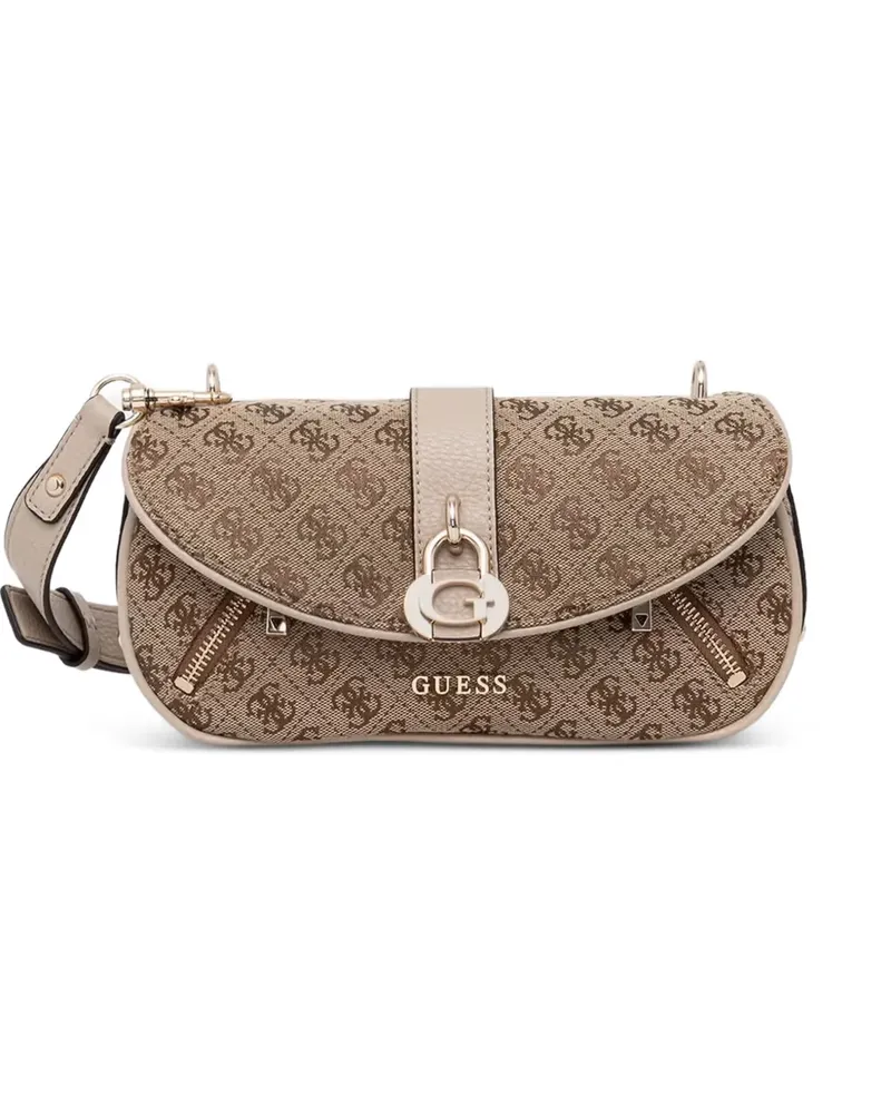 Guess Jessa Umhängetasche mit Monogramm-Print - Nude Nude