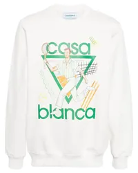 Casablanca Paris Le Jeu Sweatshirt aus Bio-Baumwolle Weiß