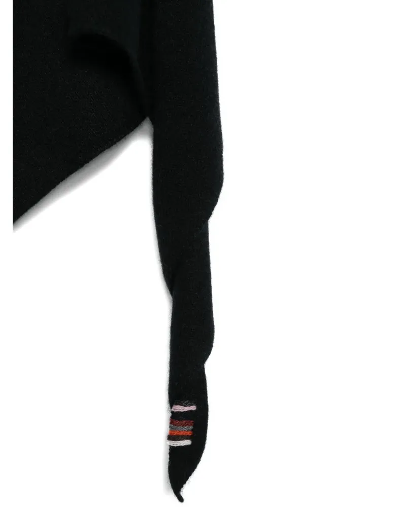 extreme cashmere striped-detail bandana scarf - Schwarz Schwarz