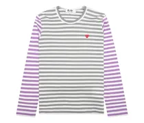Gestreiftes Langarmshirt - Grau