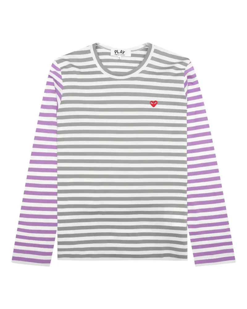 Comme des Garçons Gestreiftes Langarmshirt - Grau Grau