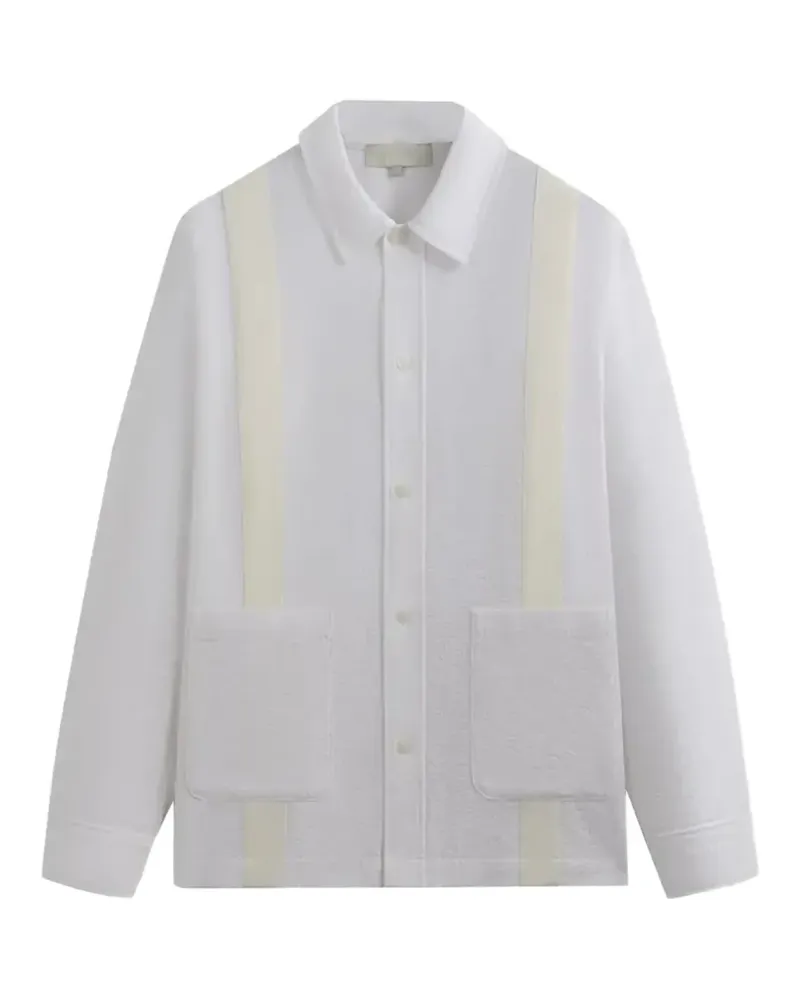 KITH seersucker boxy collared shirt jacket - Weiß Weiß