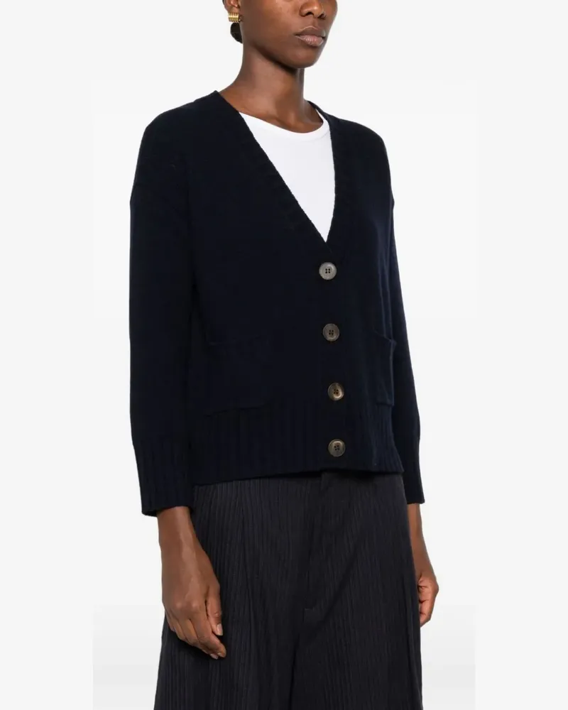 BASE Milano Cardigan mit V-Ausschnitt - Blau Blau