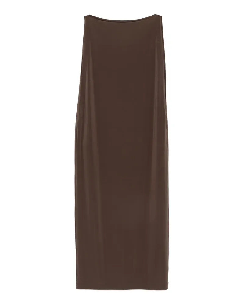 Issey Miyake Ärmelloses Kleid mit U-Boot-Ausschnitt - Braun Braun
