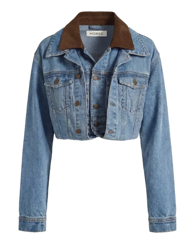 Monse Jeansjacke mit doppelter Schlaufe - Blau Blau