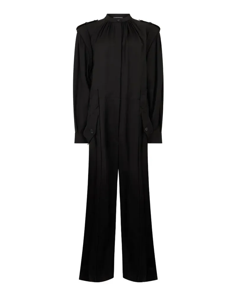 Alberta Ferretti button-up gathered jumpsuit - Schwarz Schwarz