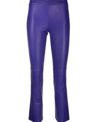 Stouls Cropped-Hose aus Leder Violett