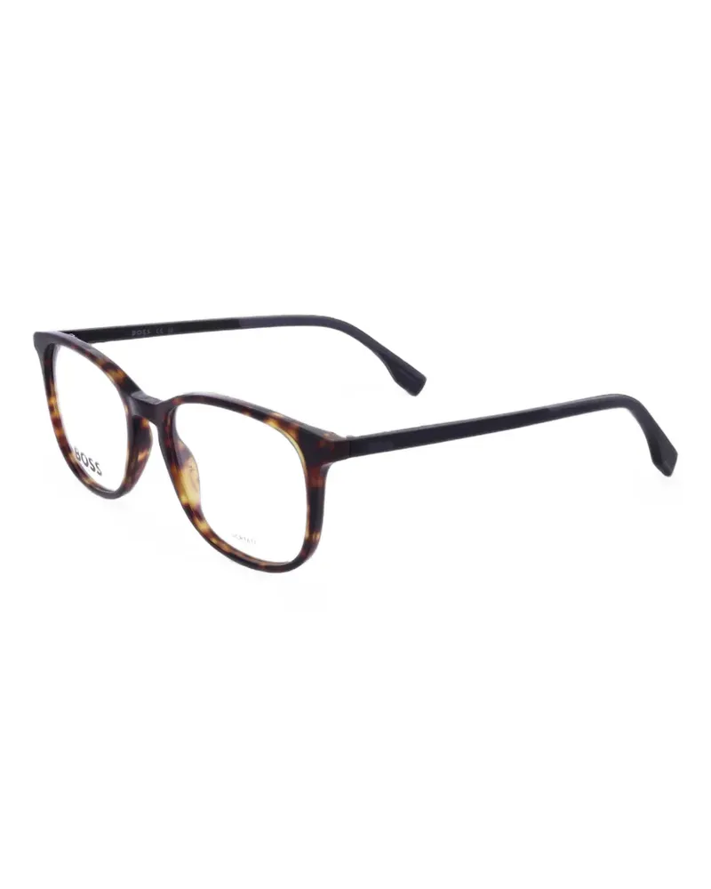 HUGO BOSS tortoiseshell-effect square-frame glasses - Braun Braun