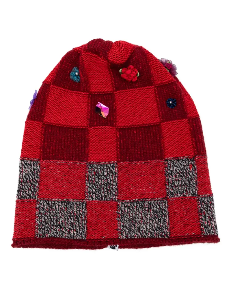 YANYAN KNITS checked beanie - Rot Rot