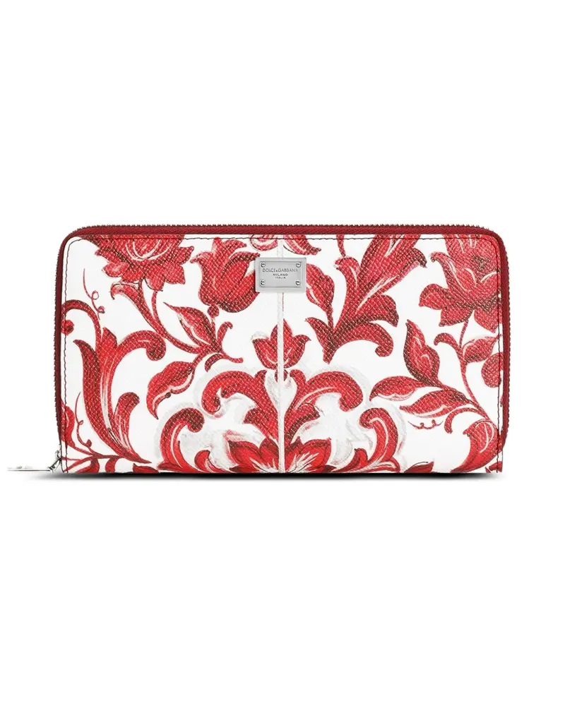 Dolce & Gabbana Portemonnaie mit Majolica-Print - Weiß Weiß