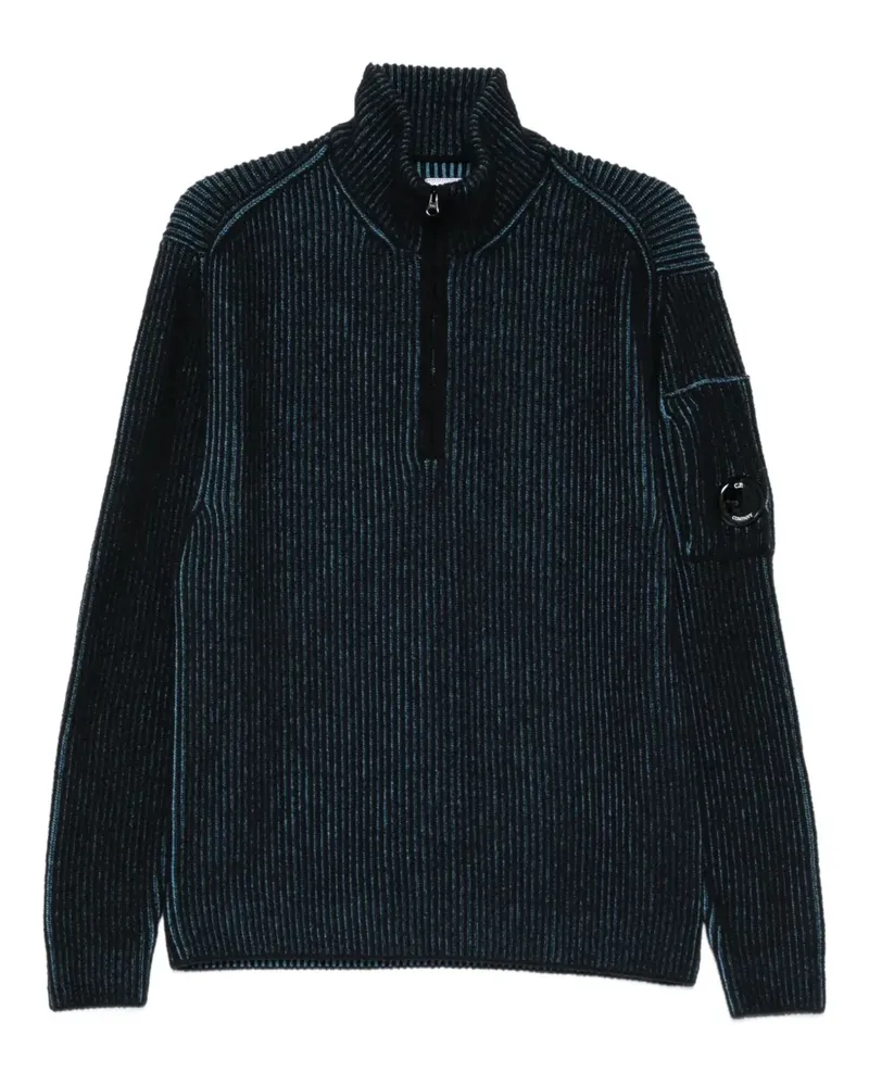 C.P. Company Pullover mit Logo-Patch - Blau Blau