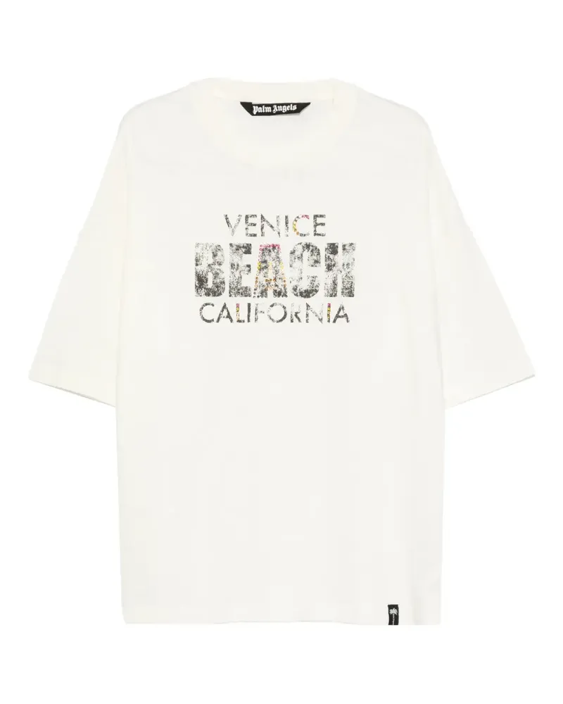 Palm Angels T-Shirt mit strassverziertem Print - Nude Nude
