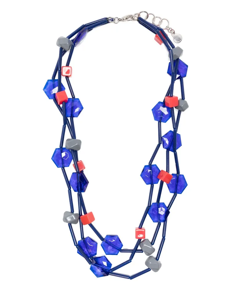 Emporio Armani Halskette mit geometrischen Perlen - Blau Blau