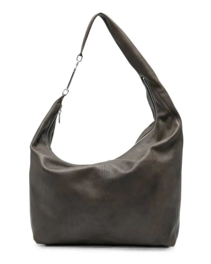 Rick Owens Gemini oversized grained-leather shoulder bag - Grau Grau
