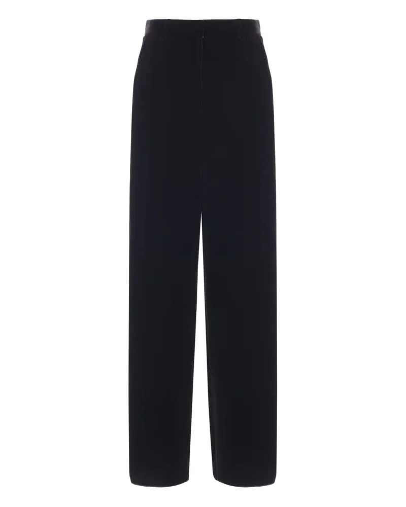 Giorgio Armani Samthose mit geradem Bein - Schwarz Schwarz