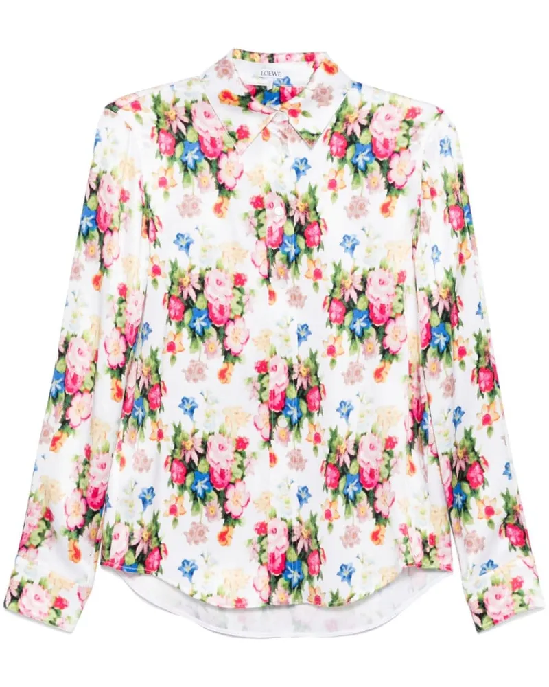 Loewe Hemd mit Blumen-Print - Weiß Weiß