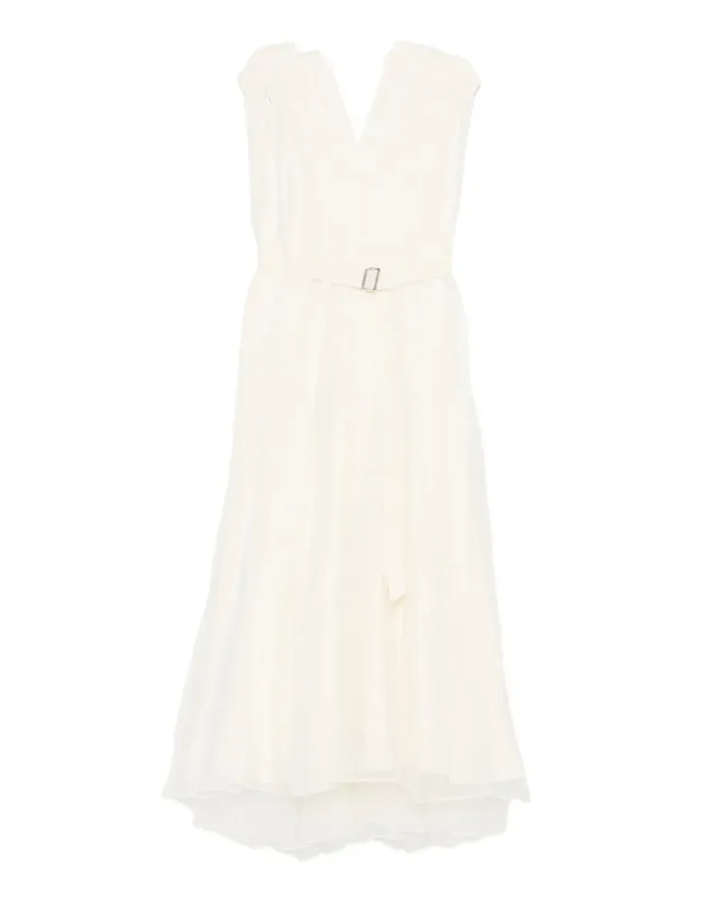 Brunello Cucinelli pleated belted maxi dress - Nude Nude