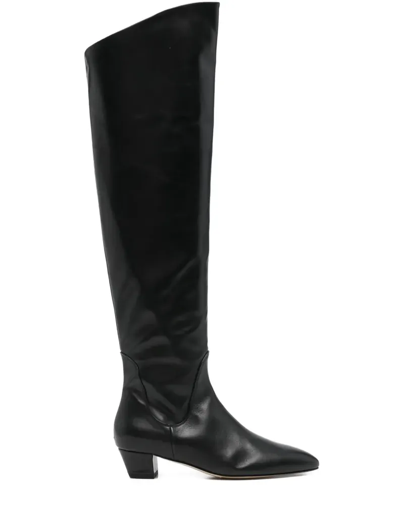aeyde 35mm Yonda leather boots - Schwarz Schwarz