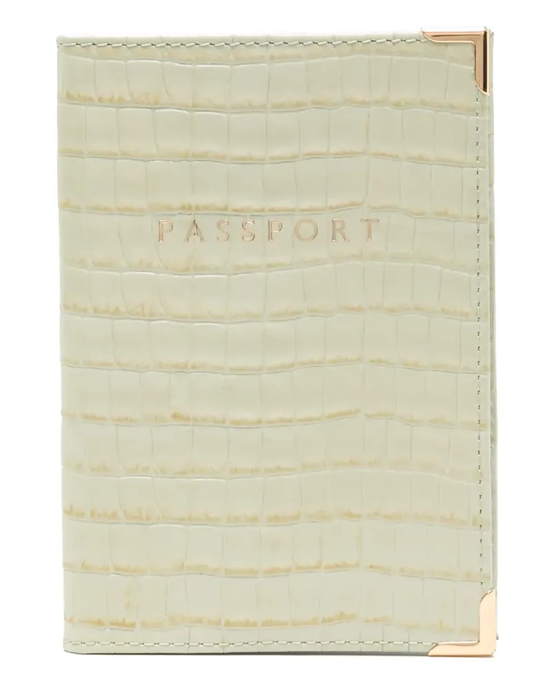 Aspinal of London Pass-Etui aus Leder - Grün Grün