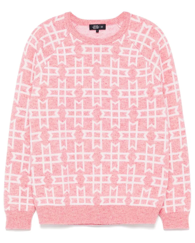 ManOnTheBoon Pullover mit Jacquard-Logo - Rosa Rosa