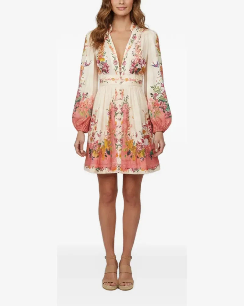 Zimmermann Midikleid mit Blumenprint - Nude Nude