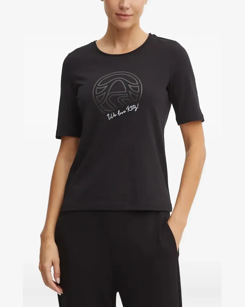 Sportalm T-Shirt mit grafischem Print - Schwarz Schwarz