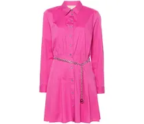Kurzes Hemdkleid mit Gürtel - Rosa