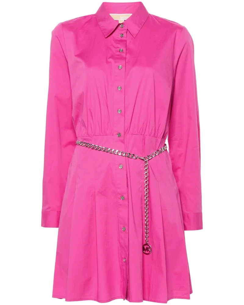Michael Kors Kurzes Hemdkleid mit Gürtel - Rosa Rosa