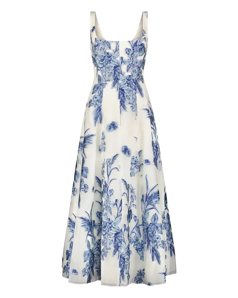 Lela Rose Bluse mit Blumen-Print - Weiß Weiß