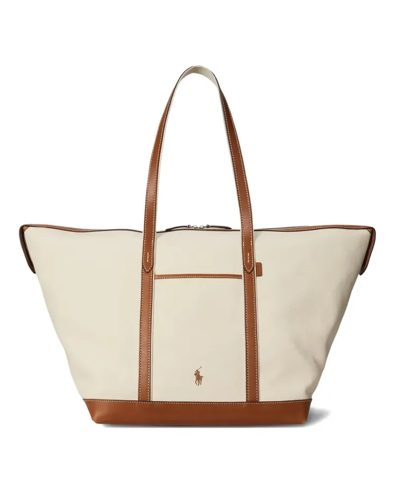 Ralph Lauren Bellport Tote Bag mit Lederbesatz - Nude Nude
