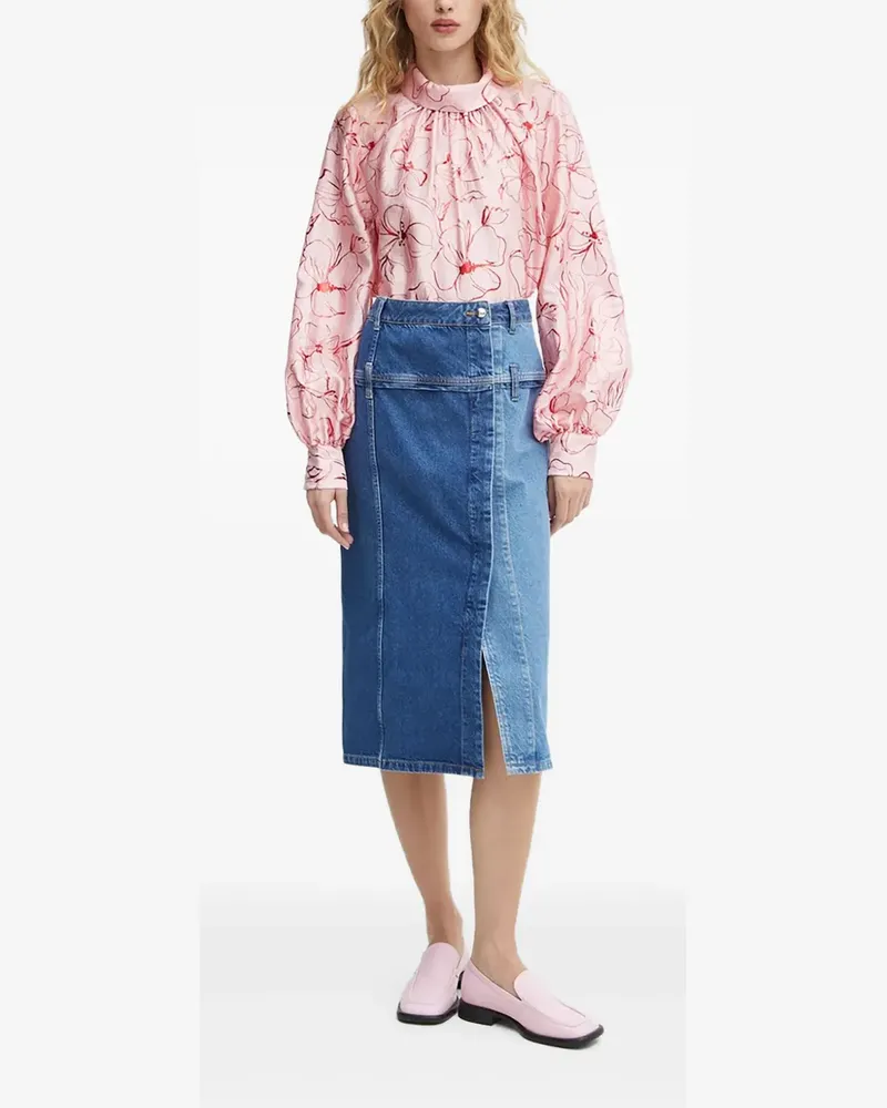 Stine Goya Bluse mit Ballonärmeln - Rosa Rosa