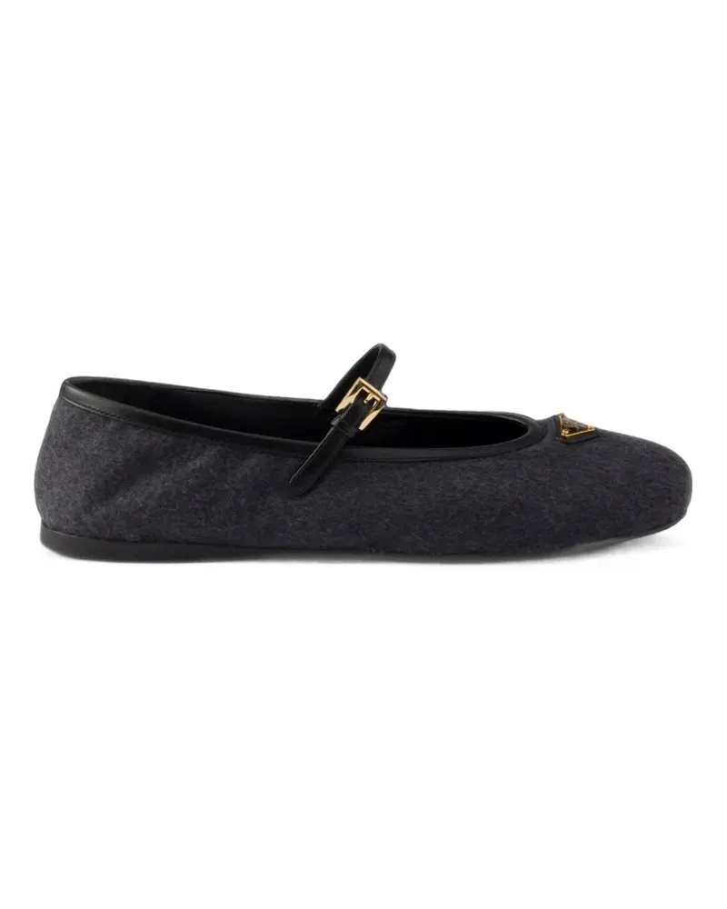 Prada Ballerinas aus Kaschmir mit Schnalle - Grau Grau