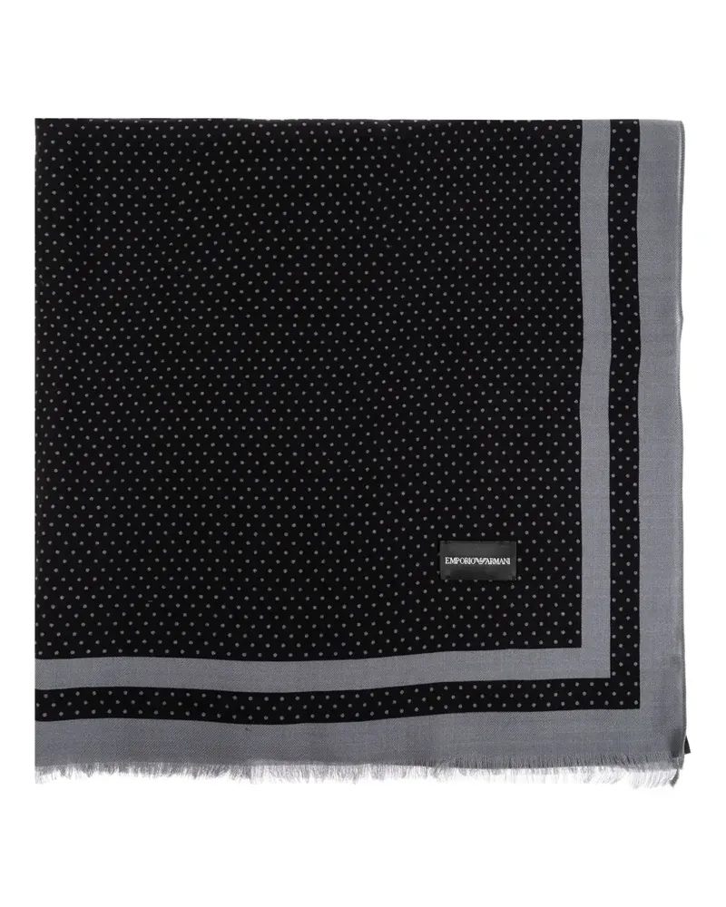Emporio Armani Schal mit Polka Dots - Schwarz Schwarz