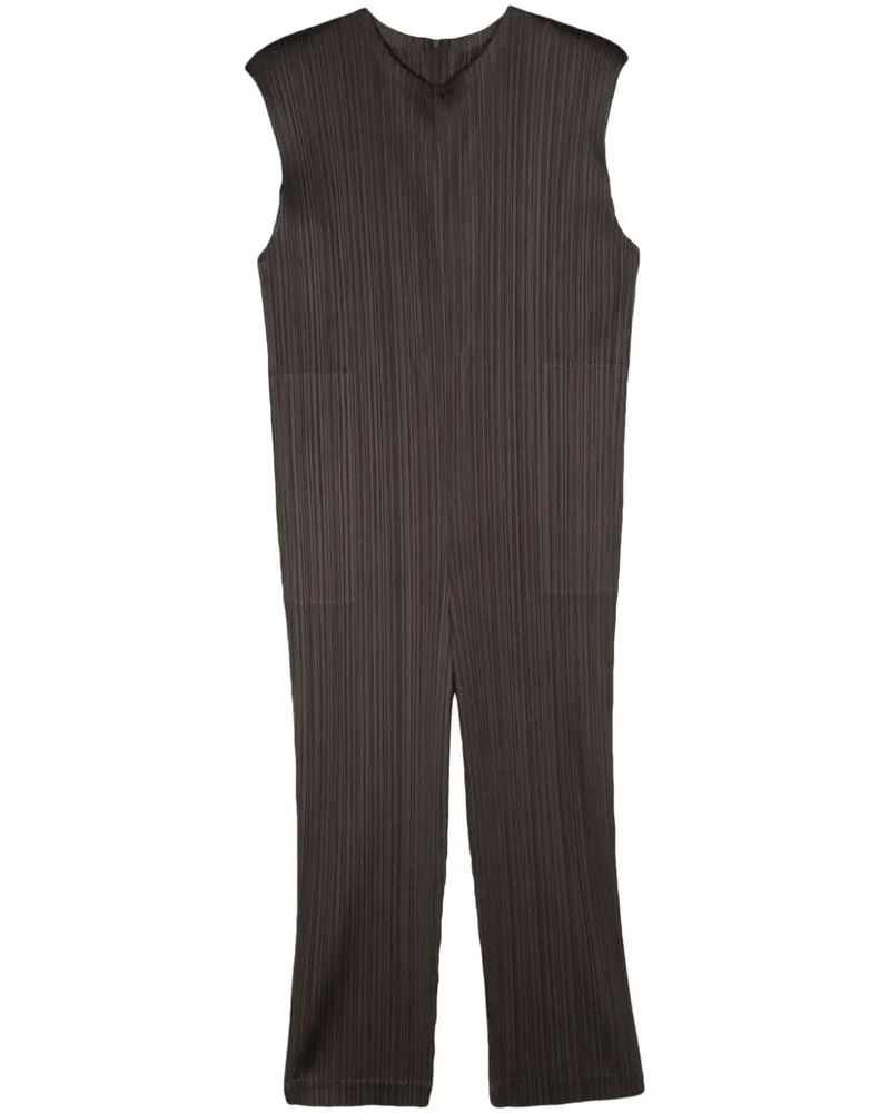 Issey Miyake Ärmelloser Plissee-Jumpsuit Grau