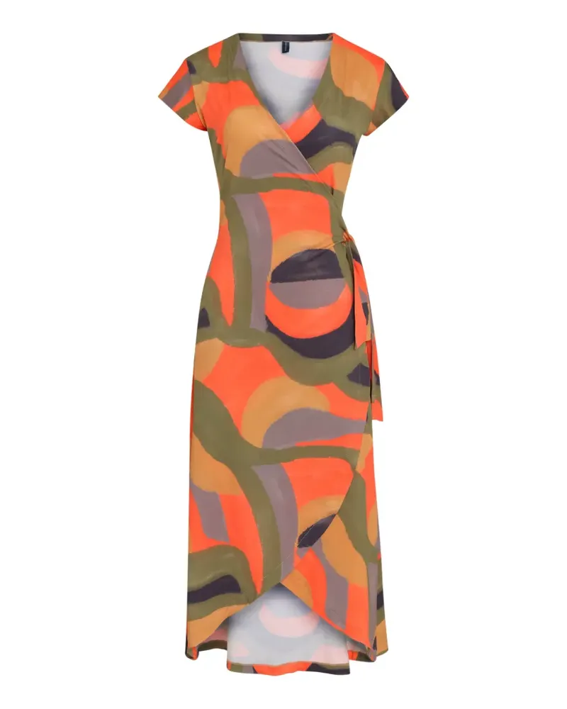 Lygia & Nanny wrap print dress - Orange Orange