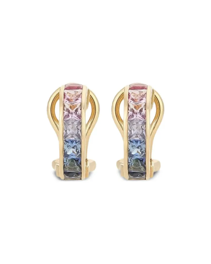 Dolce & Gabbana 18kt Rainbow Gelbgold-Hängeohrringe mit Saphir und Diamant Gold