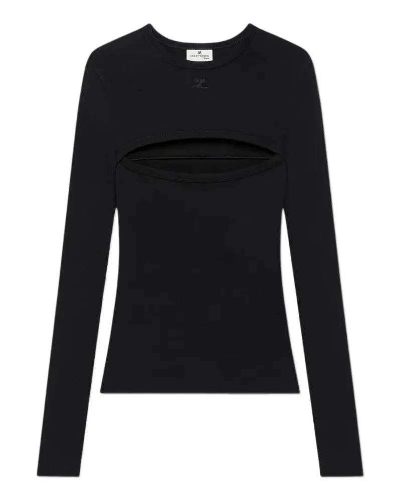 Courrèges Oberteil mit Logo-Stickerei - Schwarz Schwarz