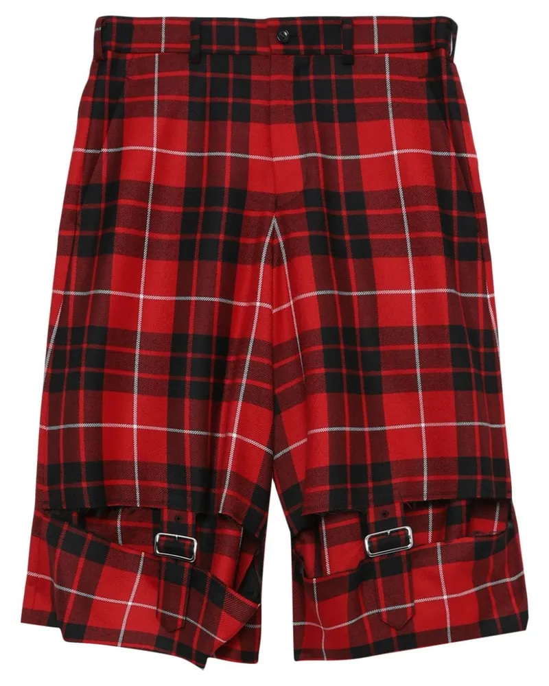 Comme des Garçons Shorts mit Schottenkaro Rot