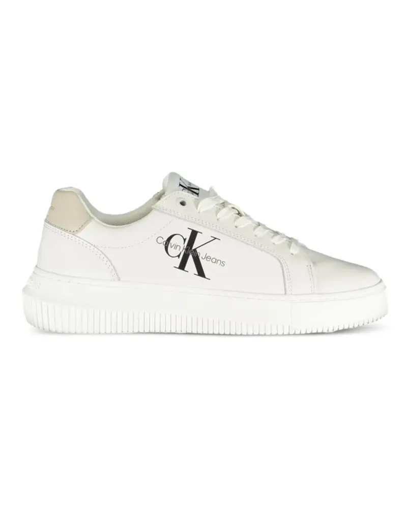 Calvin Klein logo-print platform sneakers - Weiß Weiß