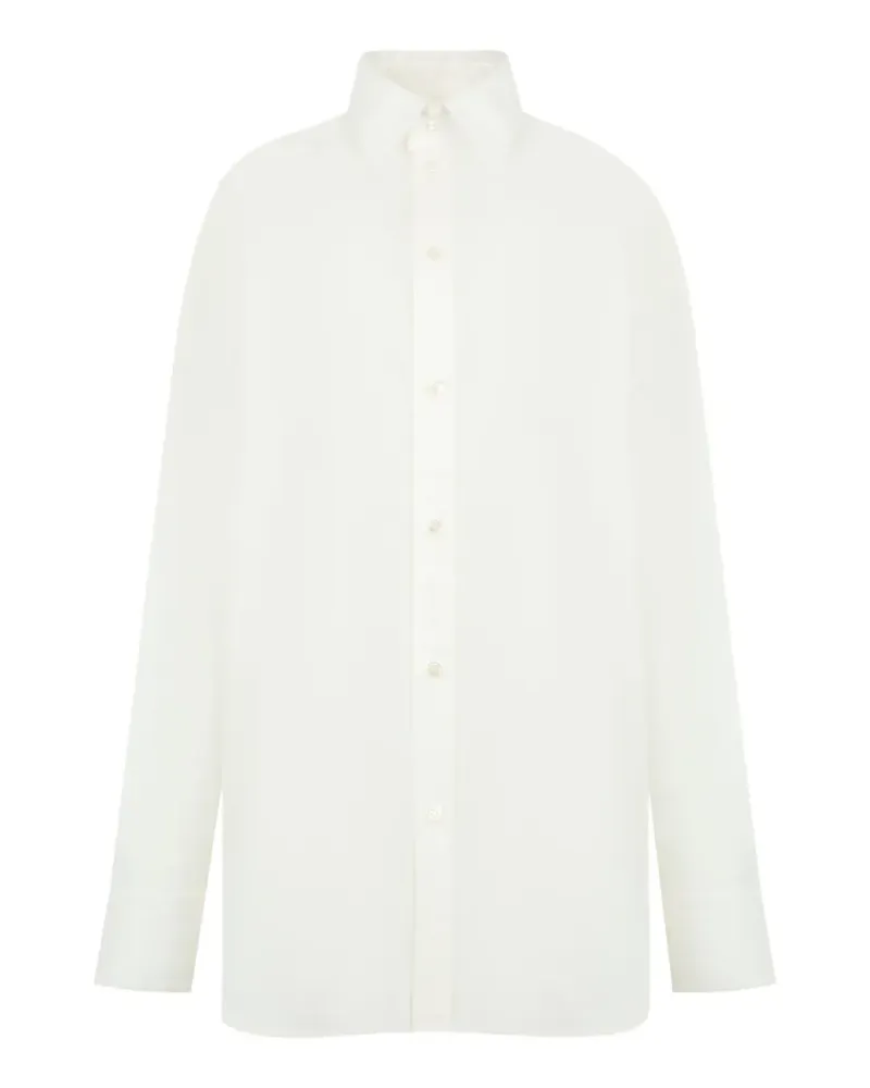 Saint Laurent embroidered button-down shirt - Weiß Weiß