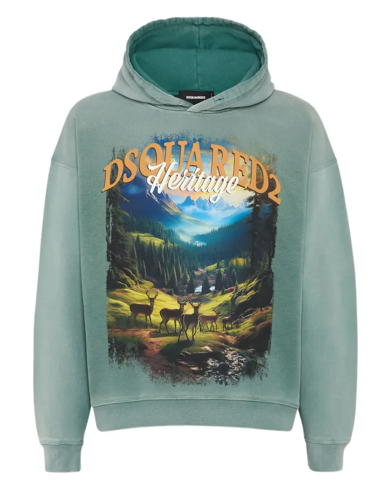 Dsquared2 Hoodie mit Print - Grün Grün
