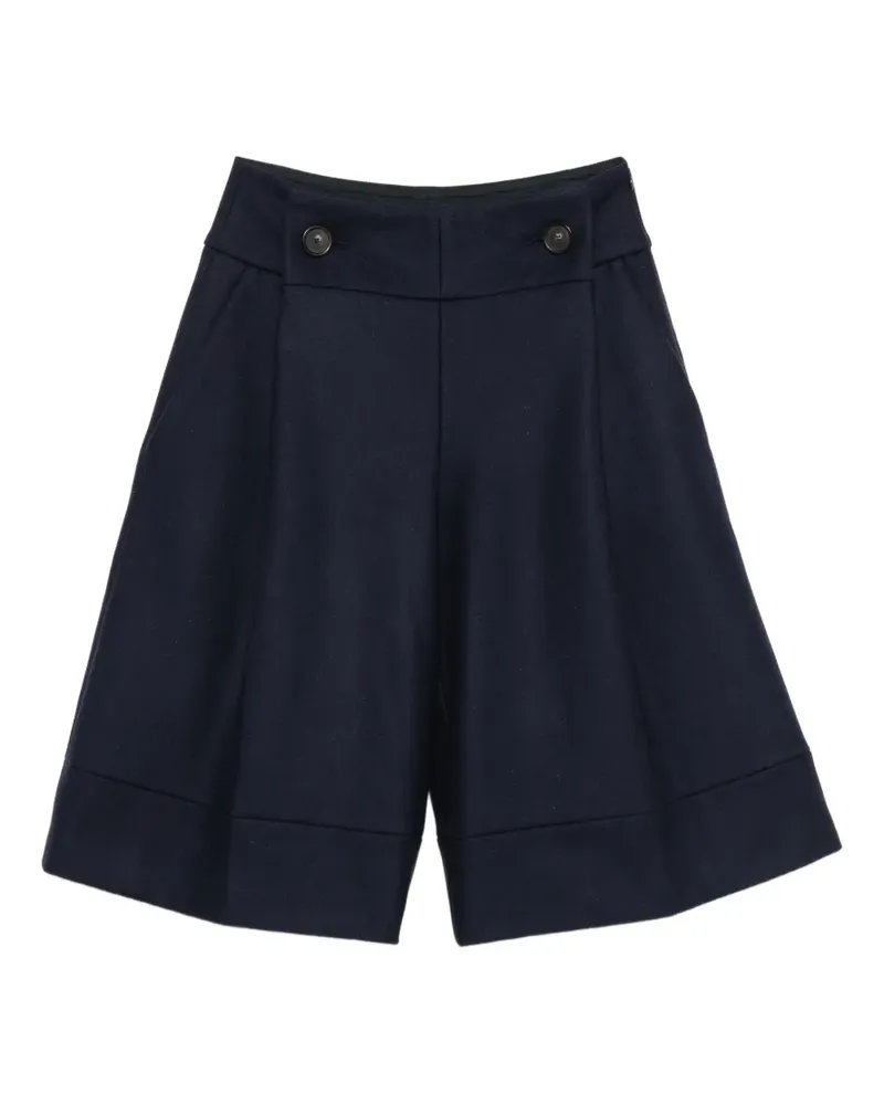 Erika Cavallini Wide-Leg-Shorts mit Knopfverschluss - Blau Blau