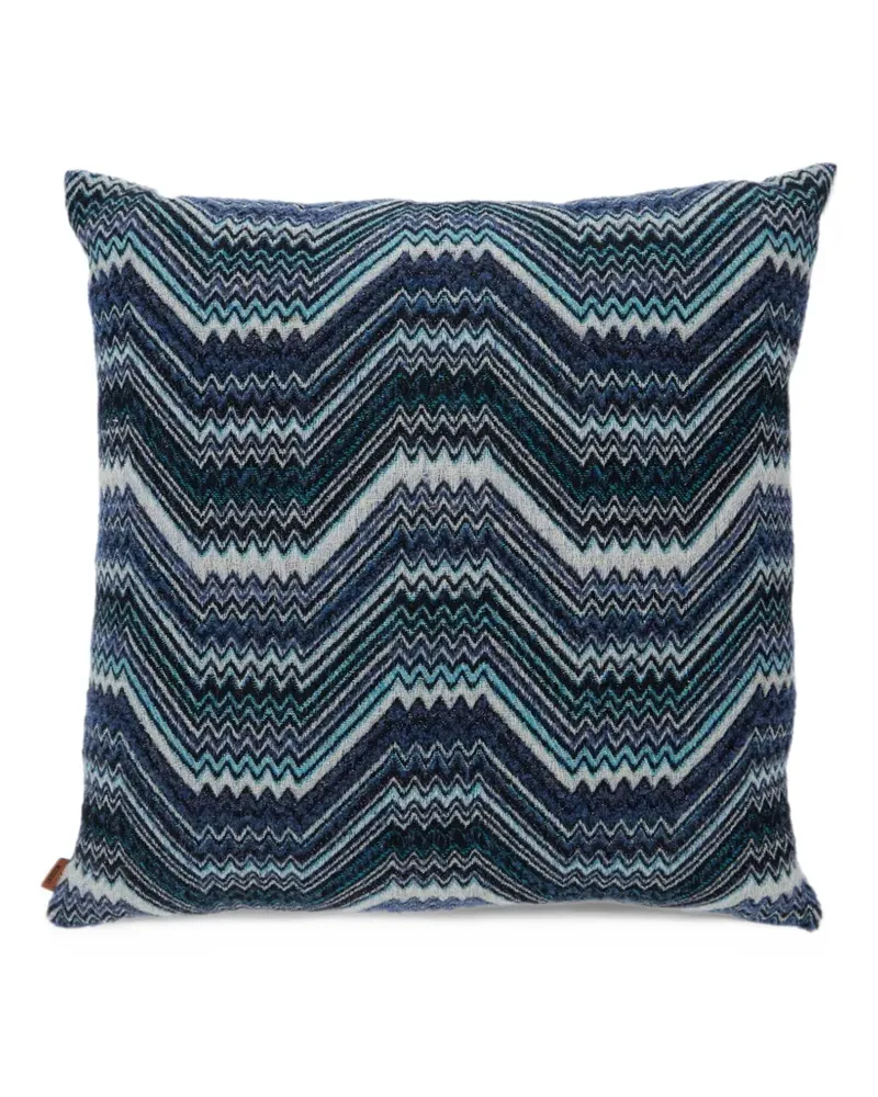 Missoni Home Merano zigzag-knit cushion - Blau Blau