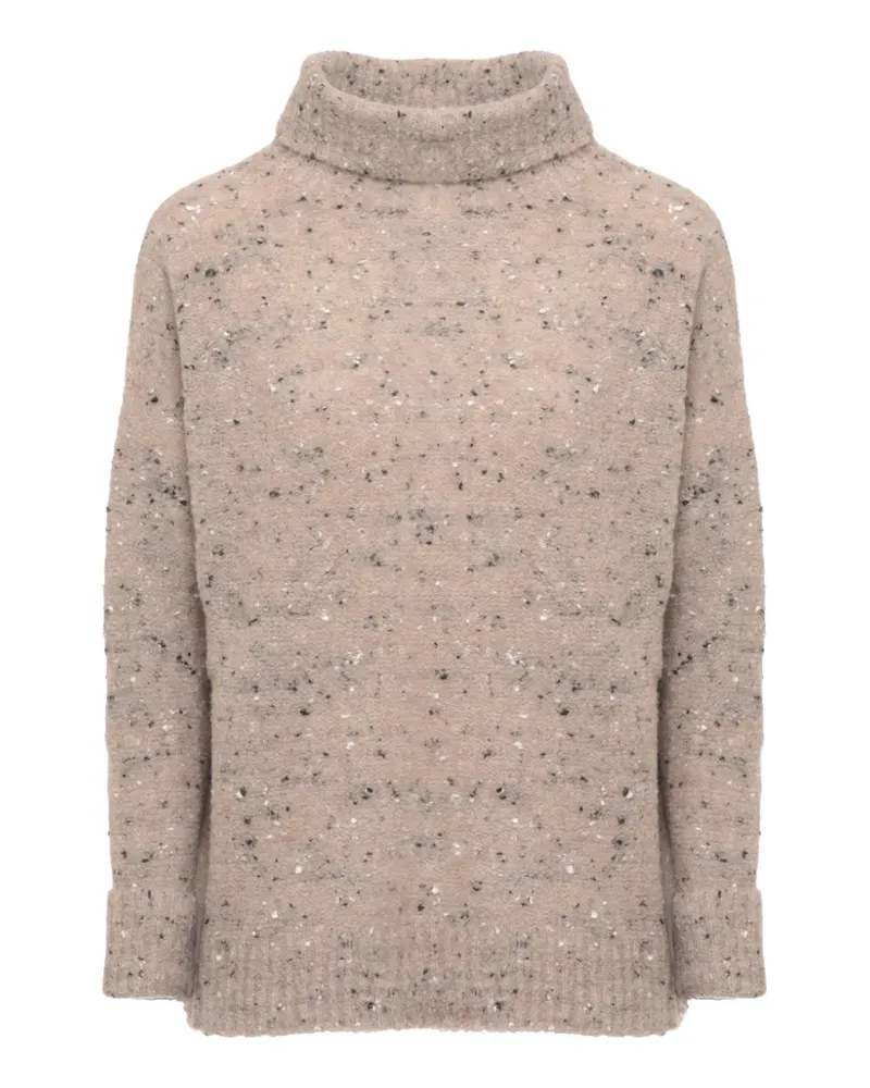 D.EXTERIOR Melierter Rollkragenpullover - Nude Nude