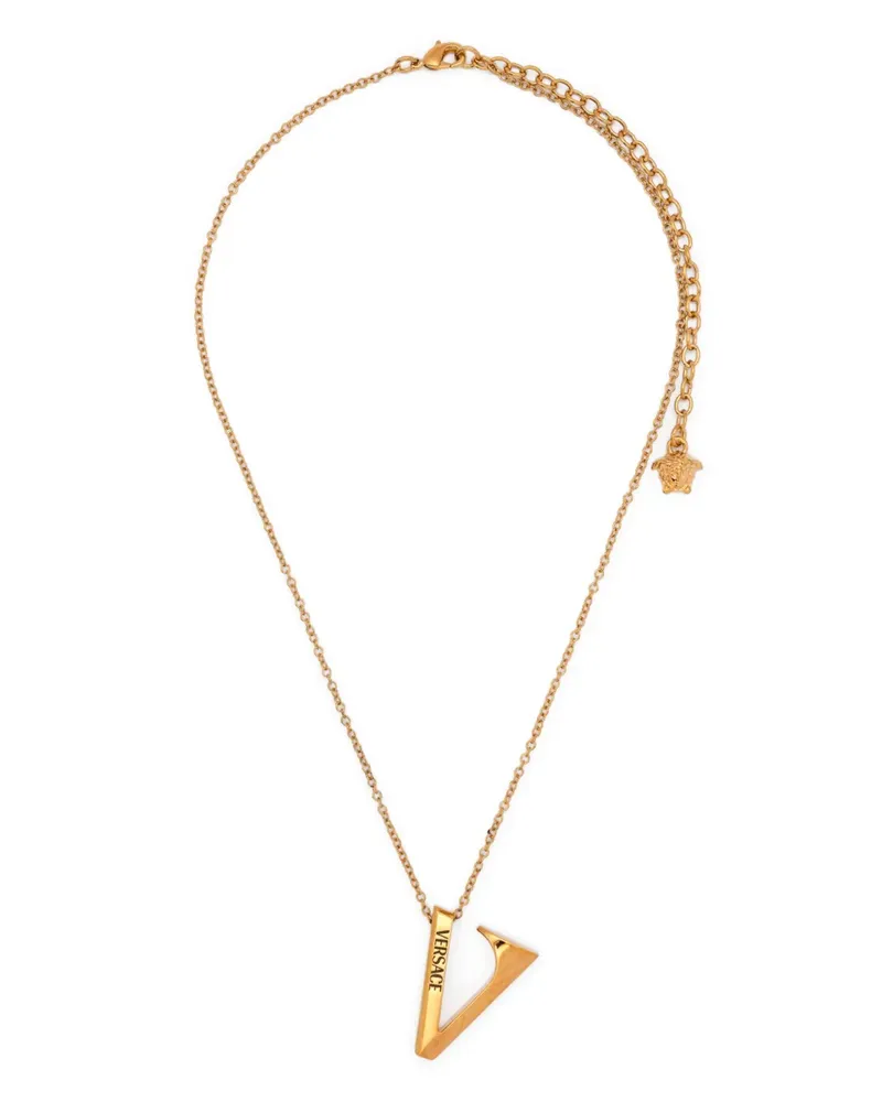 Versace Halskette mit V-Anhänger - Gold Gold