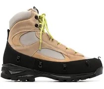 Schnürstiefel mit Wildledereinsatz - Nude