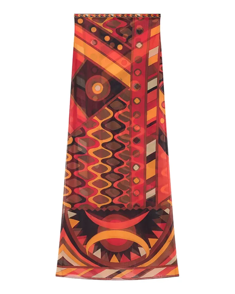 Emilio Pucci Vivara-print long tulle skirt - Rot Rot